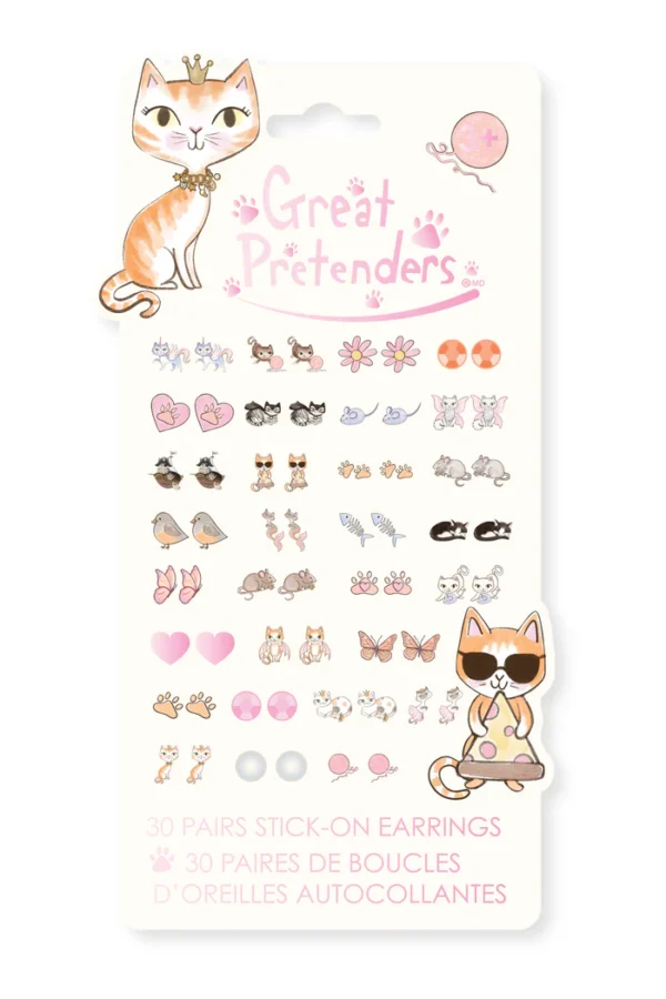 PAW-SOME STICK-ON EARRINGS-30 PAIRS