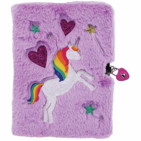 MAGICAL UNICORN LOCK & KEY FURRY JOURNAL