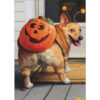 CORGI DOG PUMPKIN BUTT HALLOWEEN CARD
