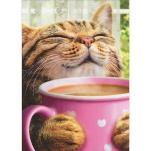 CAT DRINKING COFFEE MOTHER'S DAY CARD