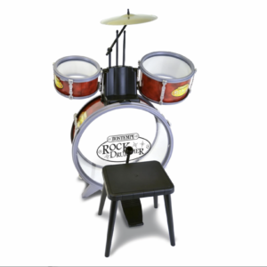 RED DRUM SET WITH STOOL-BONTEMPI
